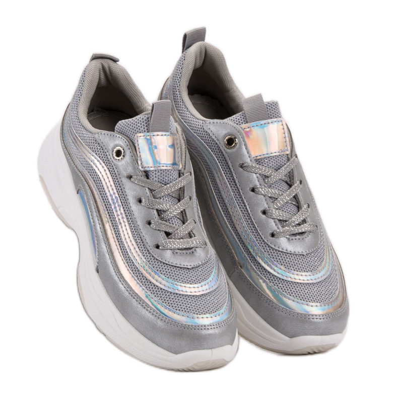 SHELOVET Tênis na plataforma cinza 1