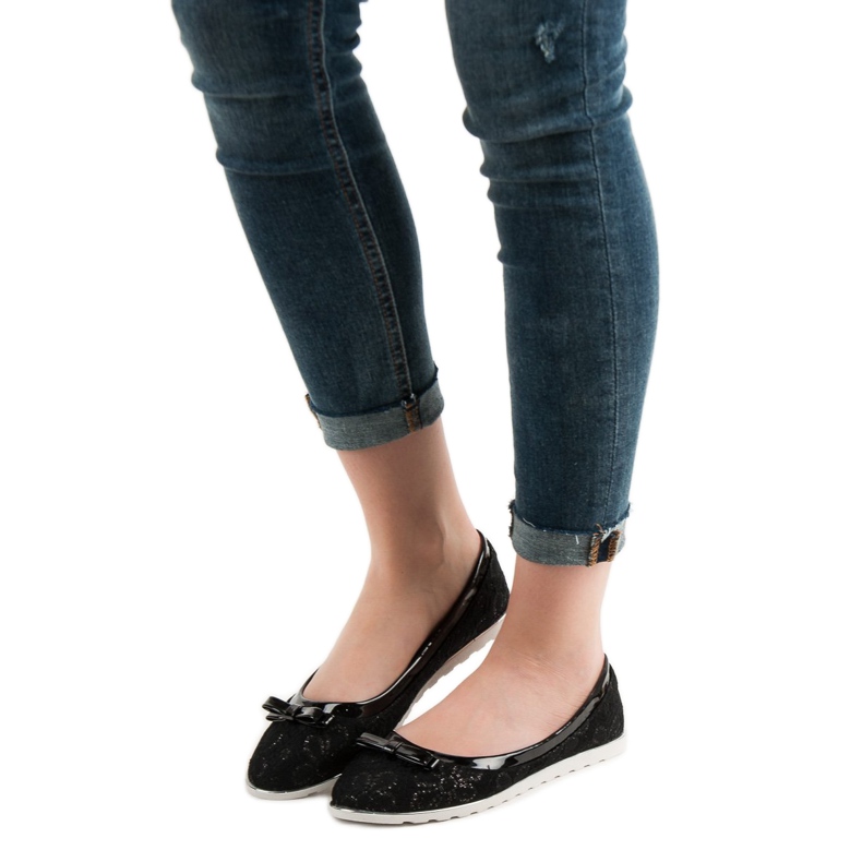 SHELOVET Bailarina com renda preto 1 SHELOVET Bailarina com renda preto 1