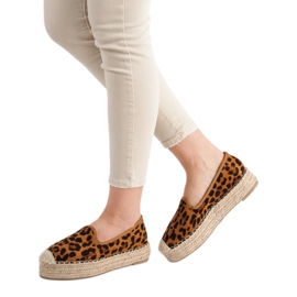 Best Shoes Senhores na plataforma com estampa de leopardo marrom 2