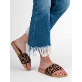 SHELOVET Chinelos esportivos de camurça marrom 1