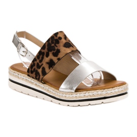 SHELOVET Sandálias confortáveis marrom cinza 1