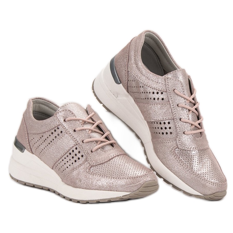 Sapatos de couro VINCEZA rosa 2