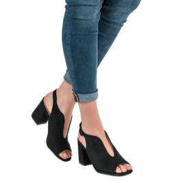 Milaya Sandálias Construídas preto 2