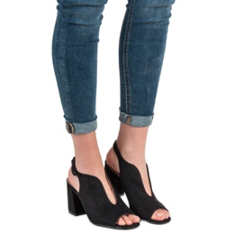 Milaya Sandálias Construídas preto 1