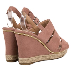 Primavera Pó Sandálias rosa 1