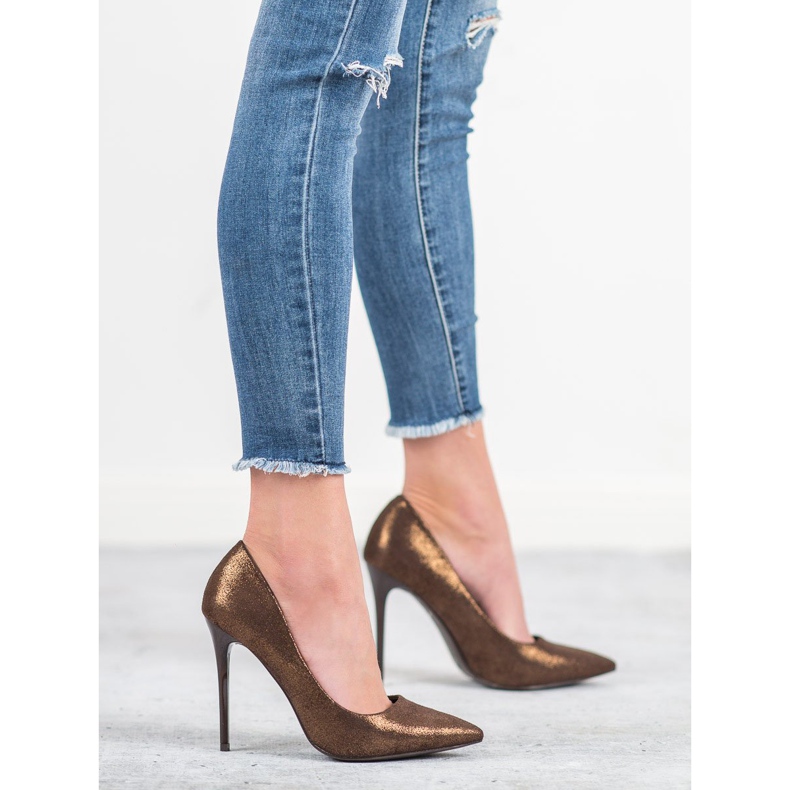 Bestelle Salto alto com glitter castanho 2 Bestelle Salto alto com glitter castanho 2