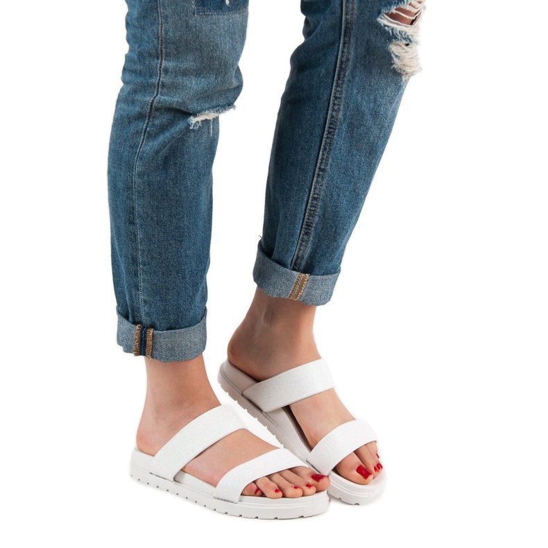 Seastar Chinelos brilhantes branco 1