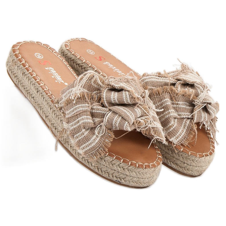 Seastar Chinelos listrados marrom 1