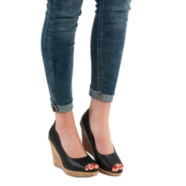 Bombas de cunha Open Toe VICES preto 2 Bombas de cunha Open Toe VICES preto 2