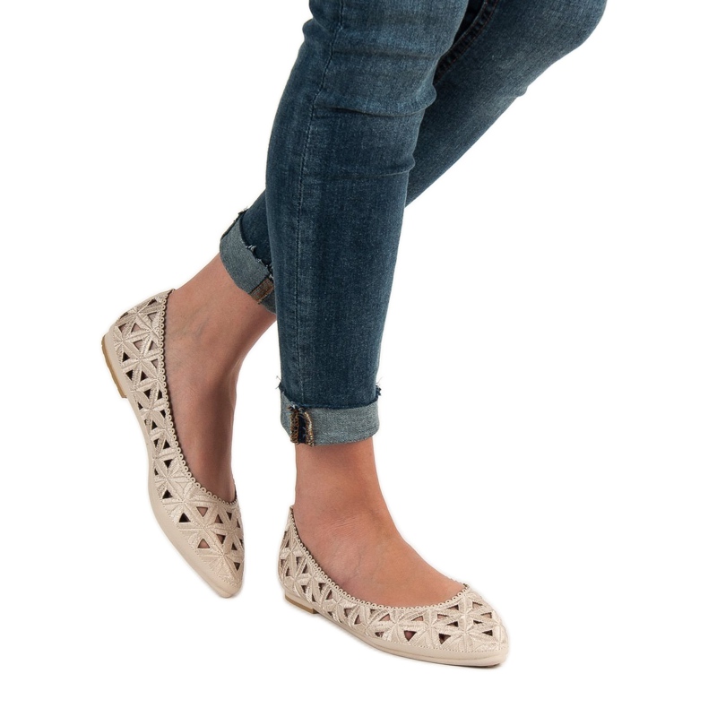 Bailarinas Openwork VICES bege 2