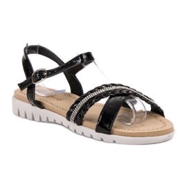 Groto Gogo Sandálias com Cristais preto 1 Groto Gogo Sandálias com Cristais preto 1