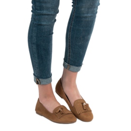 SHELOVET Mocassins com franjas castanho 1 SHELOVET Mocassins com franjas castanho 1