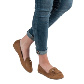 SHELOVET Mocassins com franjas castanho 2
