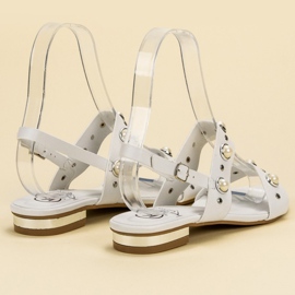 Kylie Sandálias rasteiras confortáveis branco 1