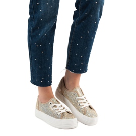 SHELOVET Tênis Com Brilho amarelo 2