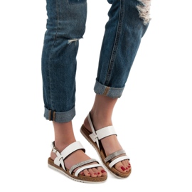 SHELOVET Sandálias com Zircônia Cúbica branco 2