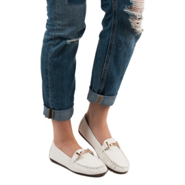 Top Shoes Mocassins femininos branco 1