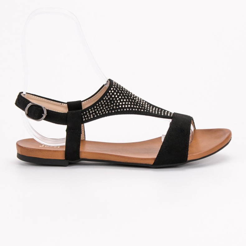 SHELOVET Sandálias com Cristais preto 1