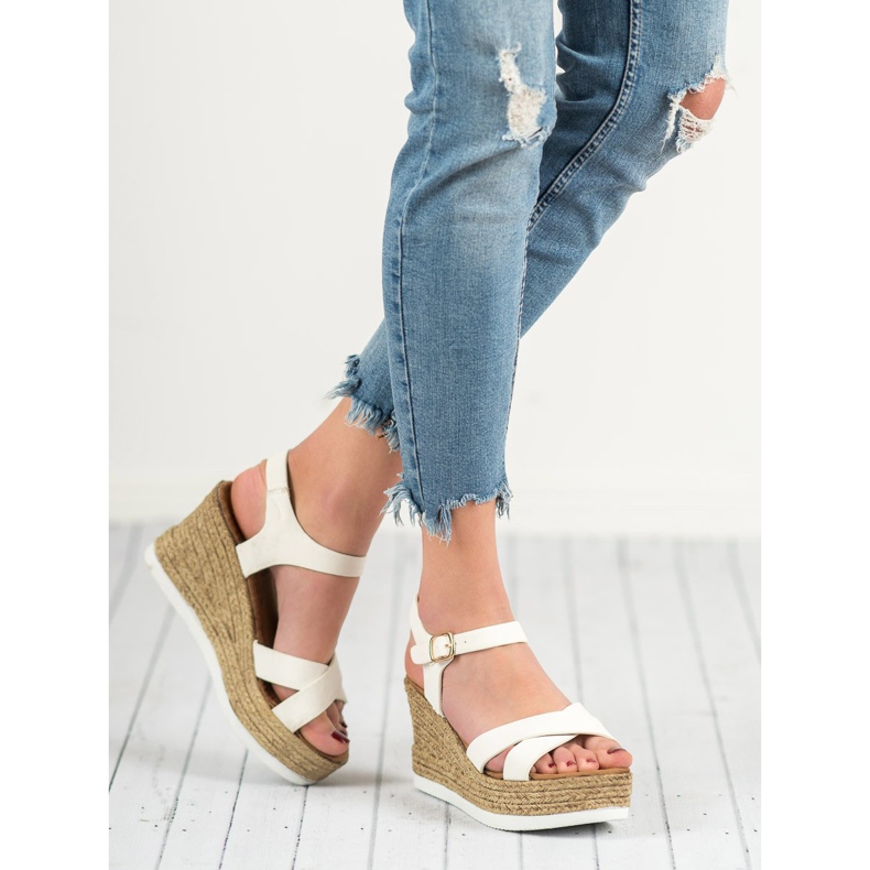 JESSY ROSS Sandálias de camurça branca branco 1