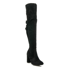 Vices Botas acima do joelho com uma ligação elegante preto 2