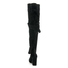 Vices Botas acima do joelho com uma ligação elegante preto 1