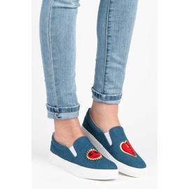 Kylie Tênis jeans com patches azul 1