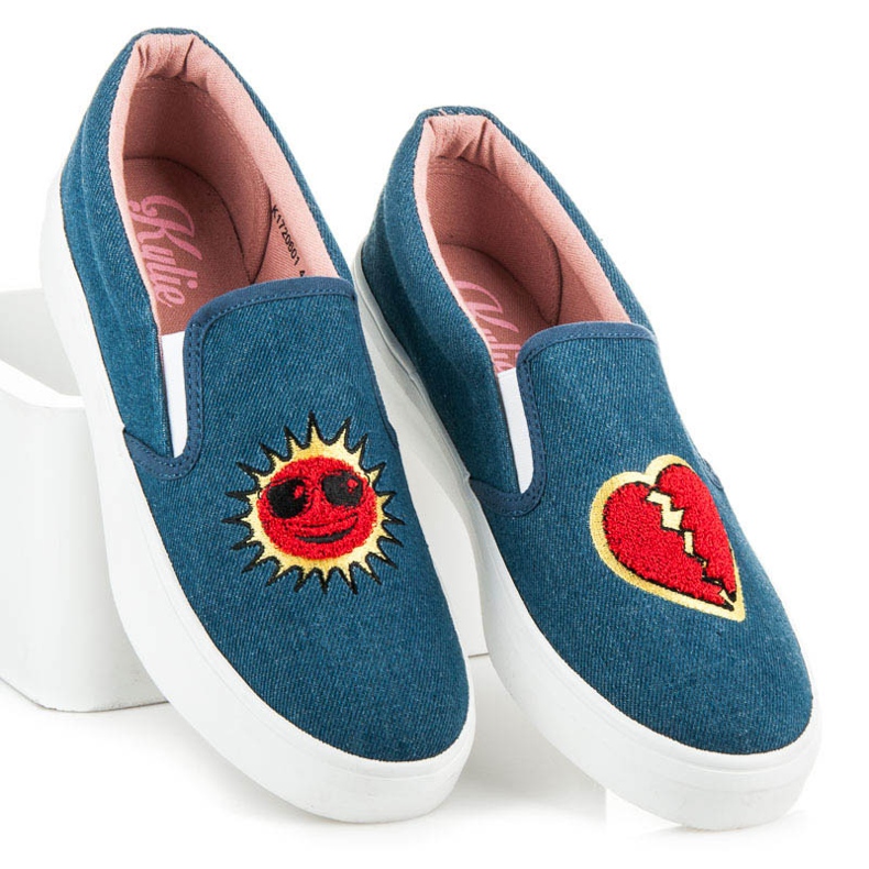 Kylie Tênis jeans com patches azul 2