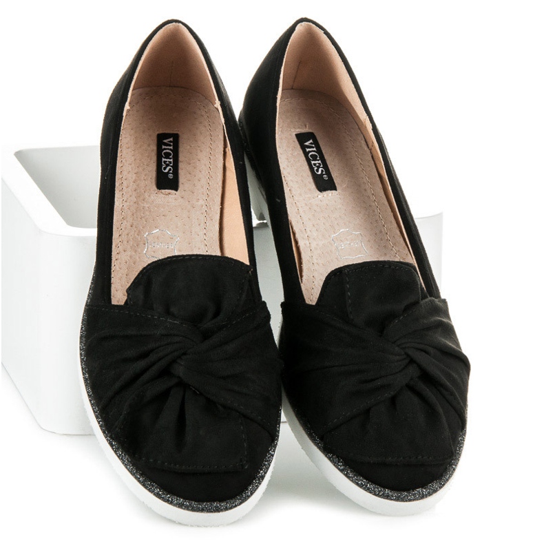 Vices Sapatos de camurça com decorações brilhantes preto 1