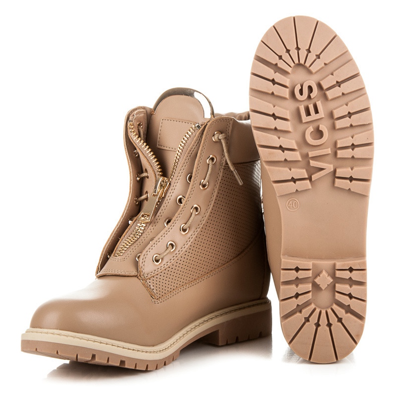 Vices Caçadores presos com um zíper marrom 1