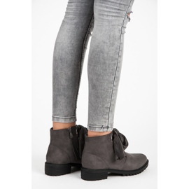 Bestelle Botas amarradas com fita cinza 1