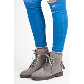 Ideal Shoes Trabalhadores de camurça amarrados com uma fita cinza 1 Ideal Shoes Trabalhadores de camurça amarrados com uma fita cinza 1