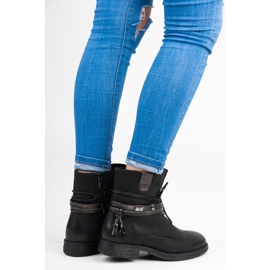 Queentina Botas pretas fechadas com zíper preto 2
