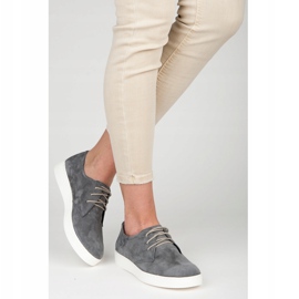 Vinceza sapatos esportivos de couro cinza 1