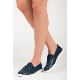 Mocassins de couro VINCEZA azul 1