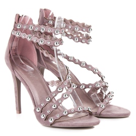 Seastar Sandálias de salto alto com zíper roxo 1