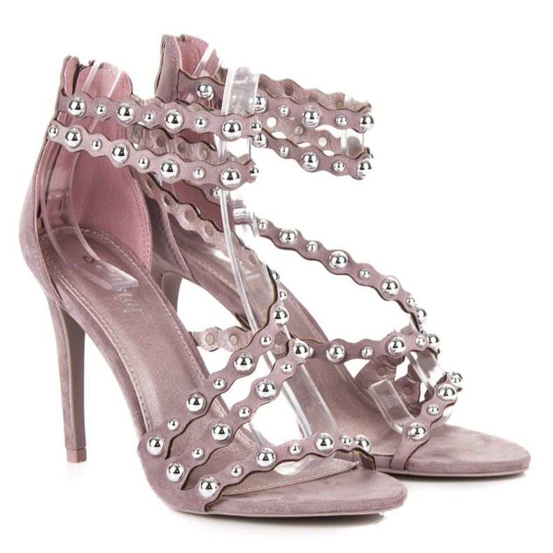 Seastar Sandálias de salto alto com zíper roxo 1