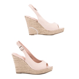 Renda Sandálias de camurça da moda marrom 1