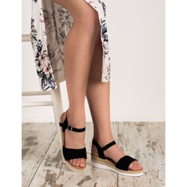 SDS Sandálias Pretas Com Brilho preto 2