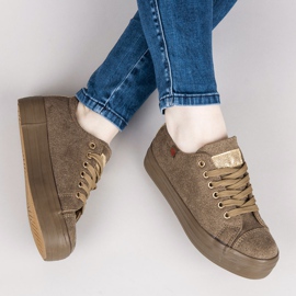 Tony Tênis de veludo na plataforma verde 1