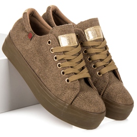 Tony Tênis de veludo na plataforma verde 2