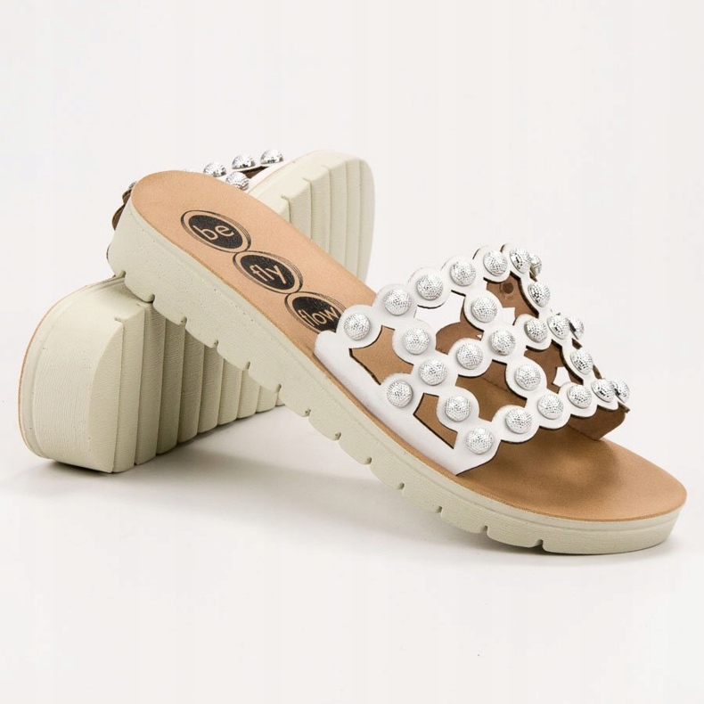 SHELOVET Chinelos femininos casuais branco 1