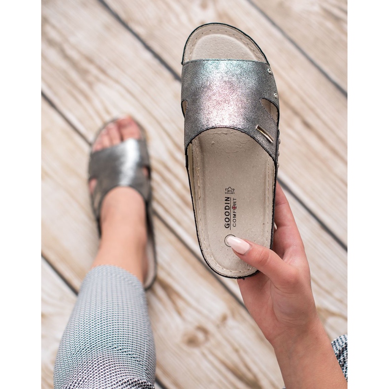 Goodin Chinelos confortáveis cinza 2