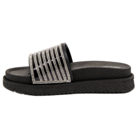Bello Star Chinelos com cristais preto 1