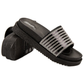 Bello Star Chinelos com cristais preto 2