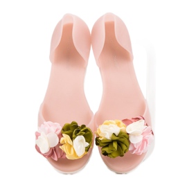Ideal Shoes Meliski com flores castanho 1
