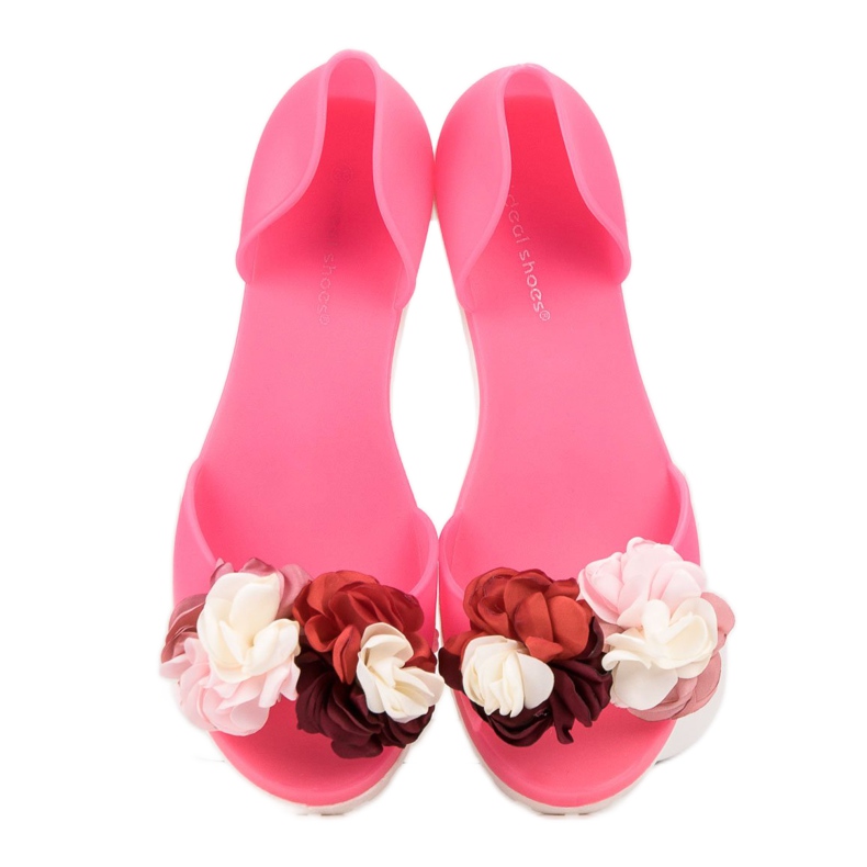 Ideal Shoes Meliski com flores rosa 1