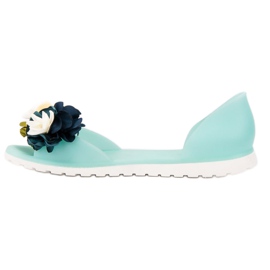 Ideal Shoes Meliski com flores verde 2