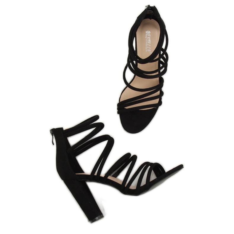 Sandálias pretas de salto alto AT-0662-L pretas preto 1