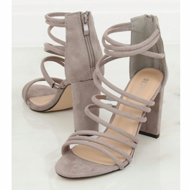 Sandálias cinza de salto alto AT-0662-L cinza 2