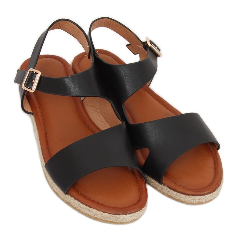 Sandálias femininas pretas H-7 pretas preto 2